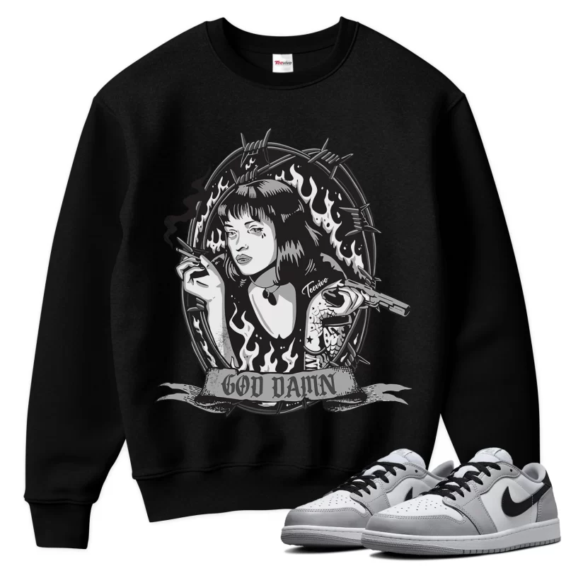 TeeVivo Sweatshirt Match Air Jordan 1 Retro Low OG Barons God Daaamn – Air Jordan 1 Sweatshirt, AJ1 Sweatshirt