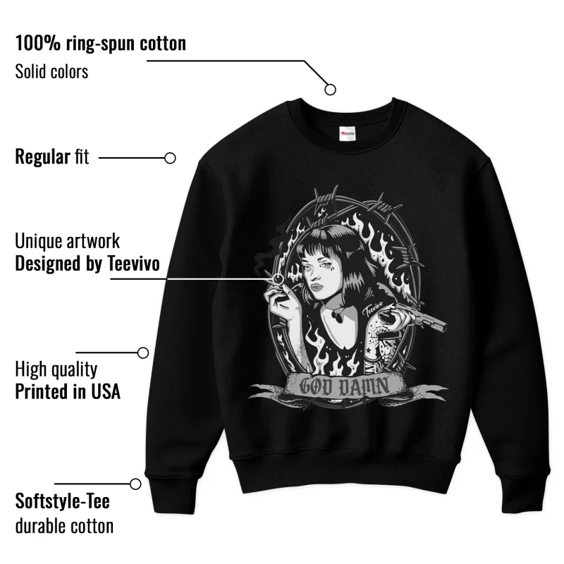 TeeVivo Sweatshirt Match Air Jordan 1 Retro Low OG Barons God Daaamn – Air Jordan 1 Sweatshirt, AJ1 Sweatshirt