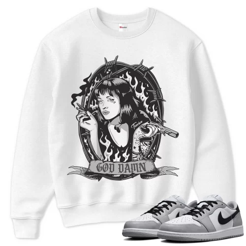 TeeVivo Sweatshirt Match Air Jordan 1 Retro Low OG Barons God Daaamn – Air Jordan 1 Sweatshirt, AJ1 Sweatshirt