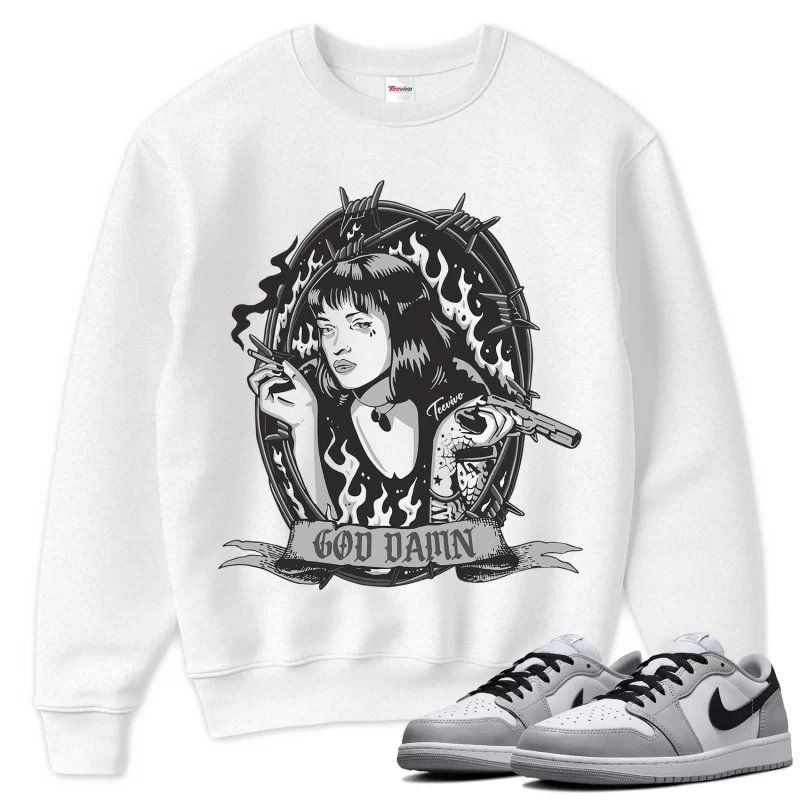 TeeVivo Sweatshirt Match Air Jordan 1 Retro Low OG Barons God Daaamn – Air Jordan 1 Sweatshirt, AJ1 Sweatshirt