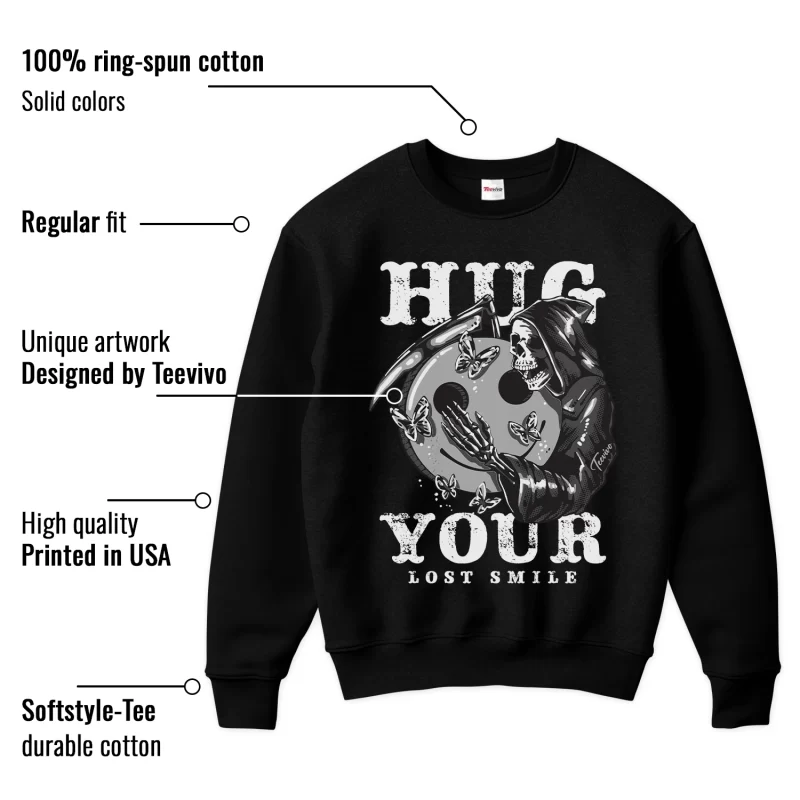 TeeVivo Sweatshirt Match Air Jordan 1 Retro Low OG Barons Hug your lost smile – Air Jordan 1 Sweatshirt, AJ1 Sweatshirt