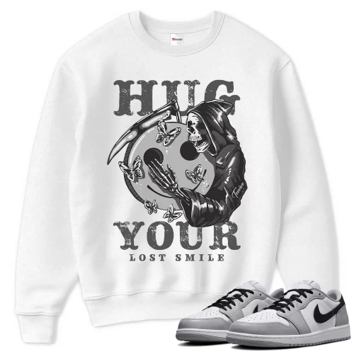 TeeVivo Sweatshirt Match Air Jordan 1 Retro Low OG Barons Hug your lost smile – Air Jordan 1 Sweatshirt, AJ1 Sweatshirt