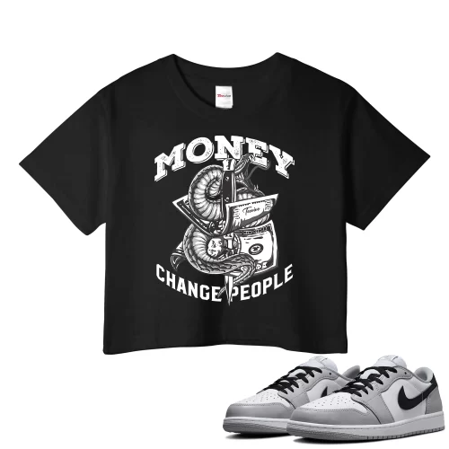 TeeVivo Crop Top Match Air Jordan 1 Retro Low OG Barons Money change people – Air Jordan 1 Crop Top, AJ1 Crop Top