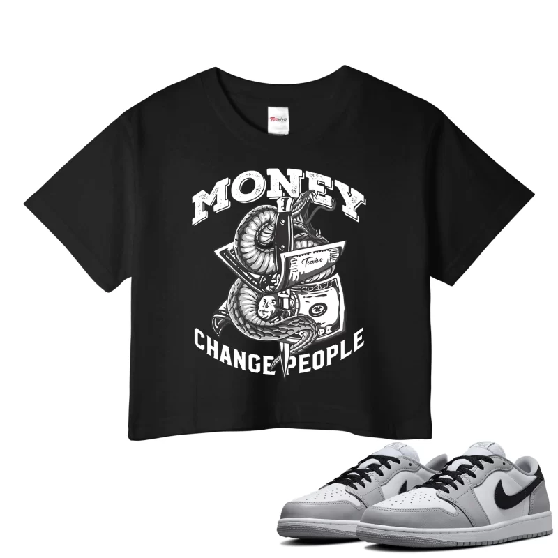 TeeVivo Crop Top Match Air Jordan 1 Retro Low OG Barons Money change people – Air Jordan 1 Crop Top, AJ1 Crop Top