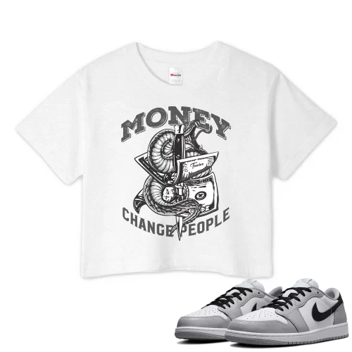 TeeVivo Crop Top Match Air Jordan 1 Retro Low OG Barons Money change people – Air Jordan 1 Crop Top, AJ1 Crop Top