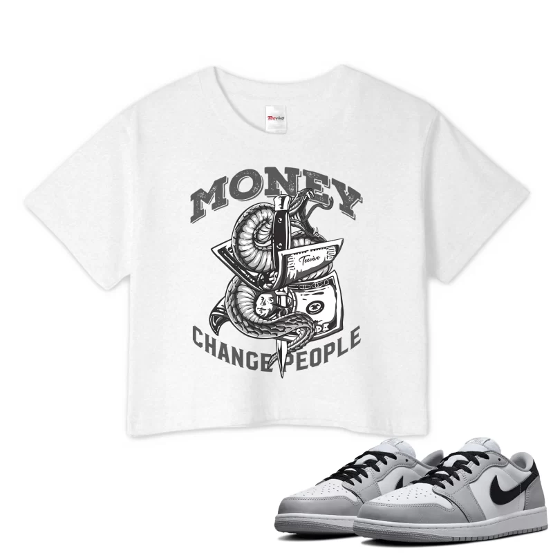 TeeVivo Crop Top Match Air Jordan 1 Retro Low OG Barons Money change people – Air Jordan 1 Crop Top, AJ1 Crop Top