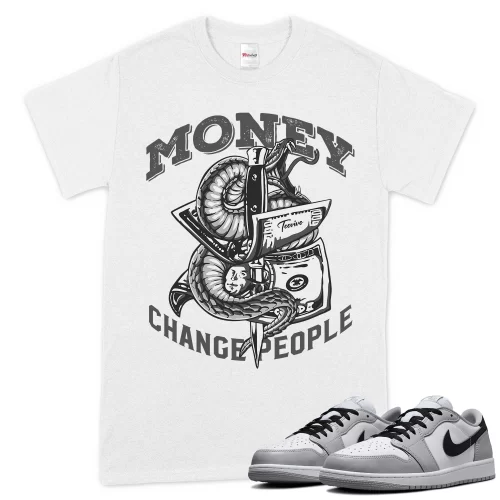 TeeVivo T-Shirt Match Air Jordan 1 Retro Low OG Barons Money change people – Air Jordan 1 Shirt, AJ1 Shirt