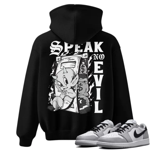 TeeVivo Hoodie Match Air Jordan 1 Retro Low OG Barons Speak no evil – Air Jordan 1 Hoodie, AJ1 Hoodie