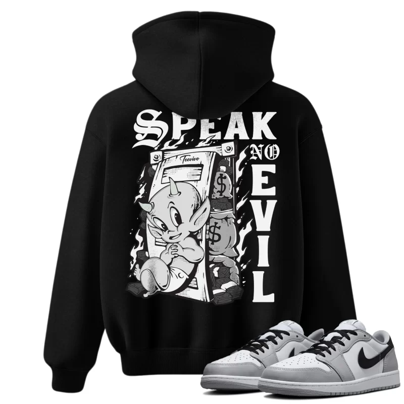 TeeVivo Hoodie Match Air Jordan 1 Retro Low OG Barons Speak no evil – Air Jordan 1 Hoodie, AJ1 Hoodie