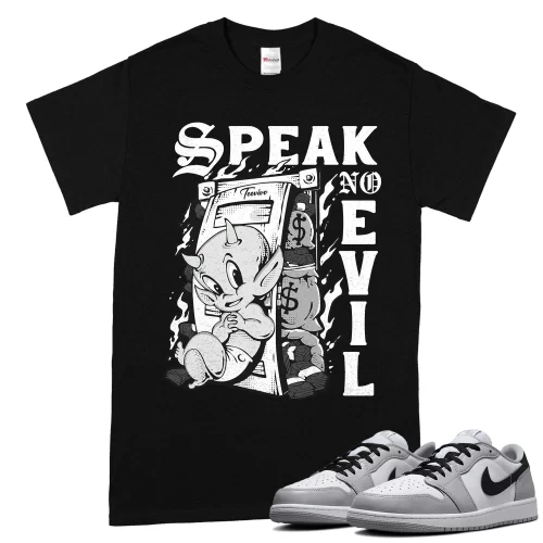 TeeVivo T-Shirt Match Air Jordan 1 Retro Low OG Barons Speak no evil – Air Jordan 1 Shirt, AJ1 Shirt