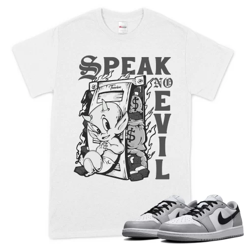 TeeVivo T-Shirt Match Air Jordan 1 Retro Low OG Barons Speak no evil – Air Jordan 1 Shirt, AJ1 Shirt