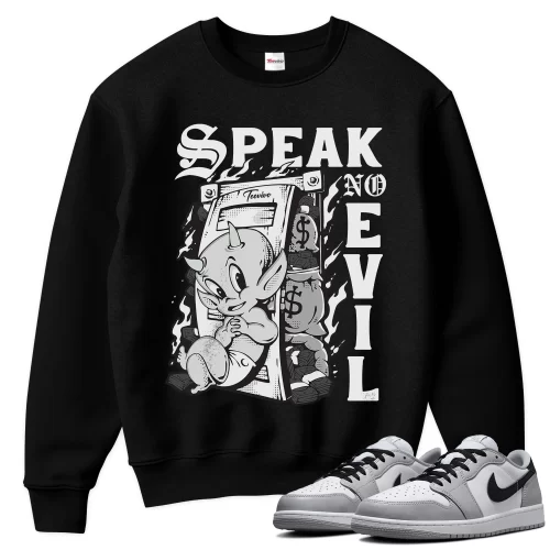 TeeVivo Sweatshirt Match Air Jordan 1 Retro Low OG Barons Speak no evil – Air Jordan 1 Sweatshirt, AJ1 Sweatshirt
