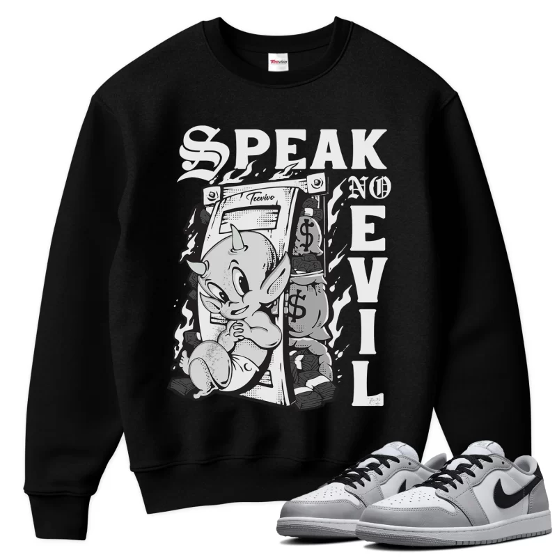 TeeVivo Sweatshirt Match Air Jordan 1 Retro Low OG Barons Speak no evil – Air Jordan 1 Sweatshirt, AJ1 Sweatshirt