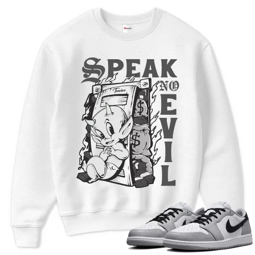 TeeVivo Sweatshirt Match Air Jordan 1 Retro Low OG Barons Speak no evil – Air Jordan 1 Sweatshirt, AJ1 Sweatshirt