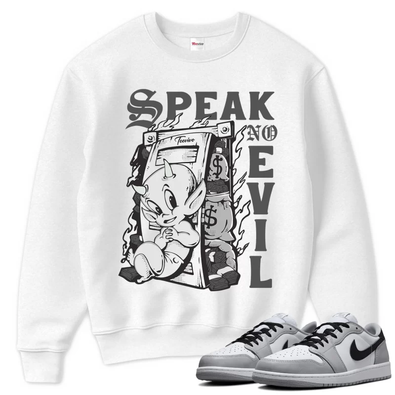 TeeVivo Sweatshirt Match Air Jordan 1 Retro Low OG Barons Speak no evil – Air Jordan 1 Sweatshirt, AJ1 Sweatshirt