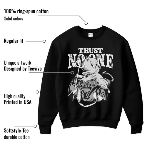 TeeVivo Sweatshirt Match Air Jordan 1 Retro Low OG Barons Trust no one – Air Jordan 1 Sweatshirt, AJ1 Sweatshirt