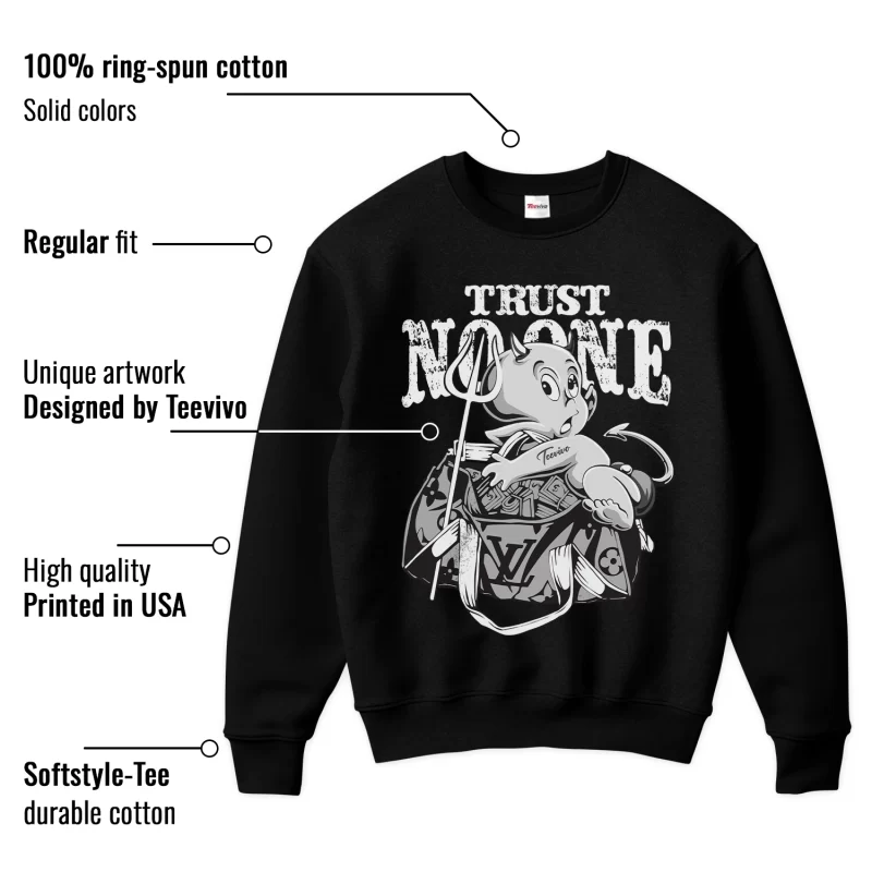 TeeVivo Sweatshirt Match Air Jordan 1 Retro Low OG Barons Trust no one – Air Jordan 1 Sweatshirt, AJ1 Sweatshirt