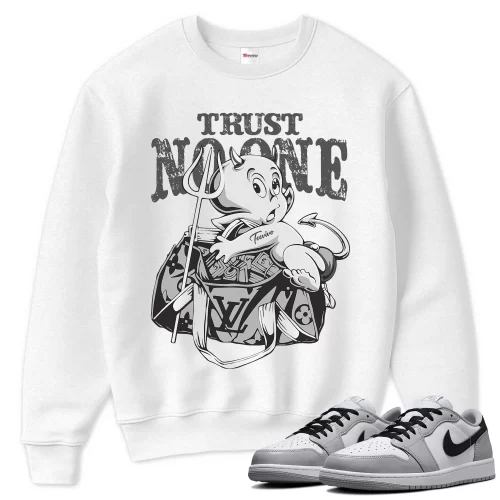 TeeVivo Sweatshirt Match Air Jordan 1 Retro Low OG Barons Trust no one – Air Jordan 1 Sweatshirt, AJ1 Sweatshirt