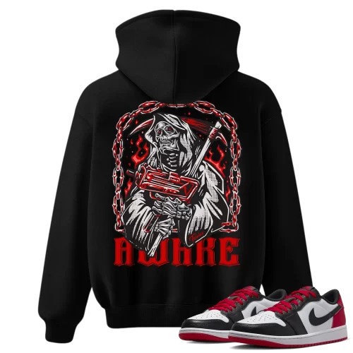 TeeVivo Hoodie Match Air Jordan 1 Retro Low OG Black Toe Awake – Air Jordan 1 Hoodie, AJ1 Hoodie