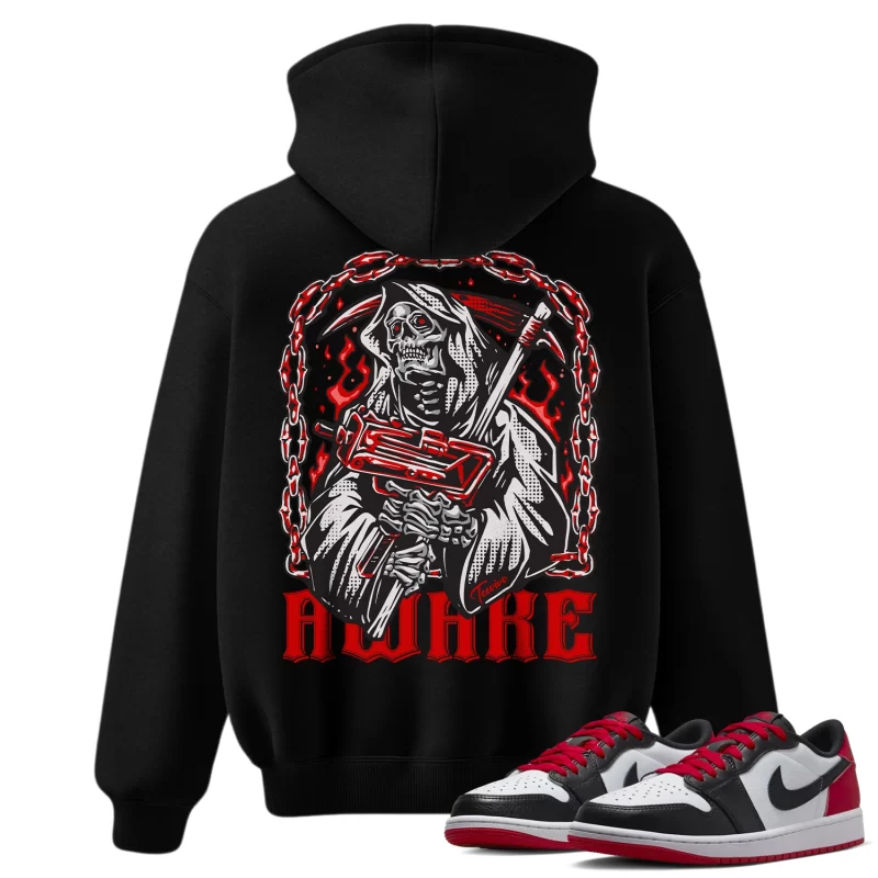 TeeVivo Hoodie Match Air Jordan 1 Retro Low OG Black Toe Awake – Air Jordan 1 Hoodie, AJ1 Hoodie