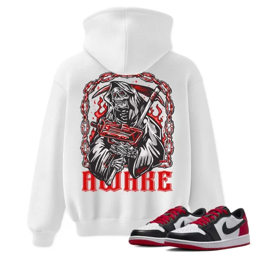 TeeVivo Hoodie Match Air Jordan 1 Retro Low OG Black Toe Awake – Air Jordan 1 Hoodie, AJ1 Hoodie