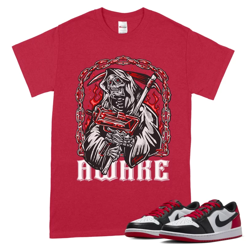 TeeVivo T-Shirt Match Air Jordan 1 Retro Low OG Black Toe Awake – Air Jordan 1 Shirt, AJ1 Shirt