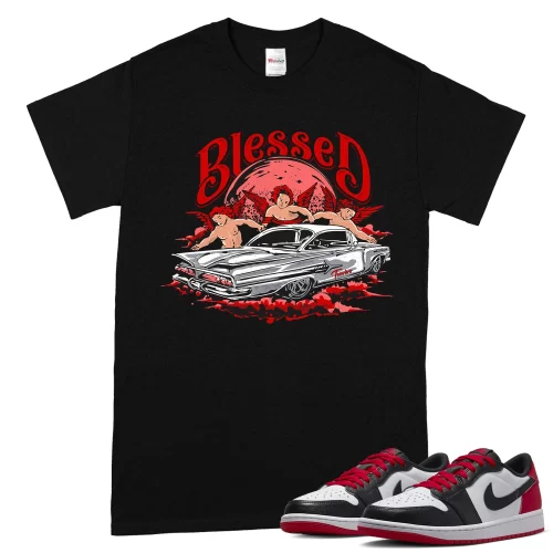 TeeVivo T-Shirt Match Air Jordan 1 Retro Low OG Black Toe Blessed – Air Jordan 1 Shirt, AJ1 Shirt