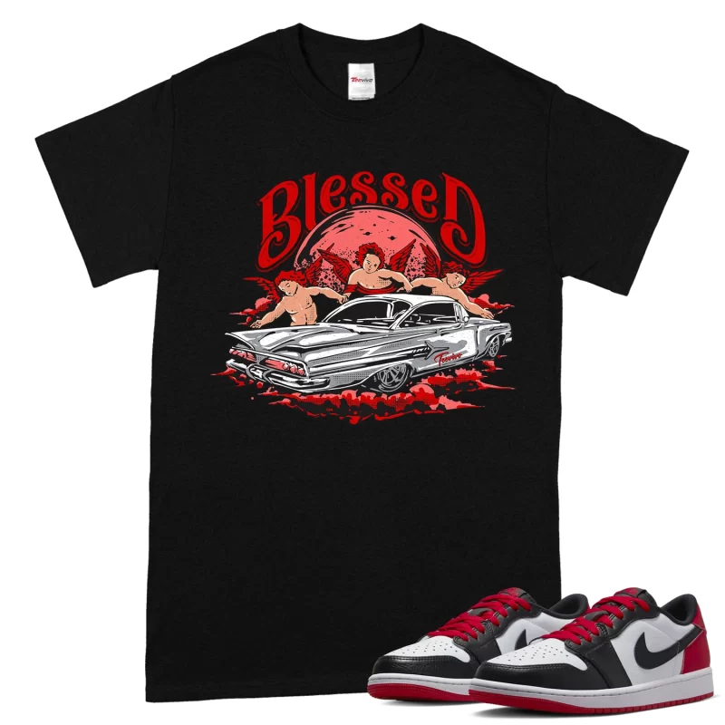 TeeVivo T-Shirt Match Air Jordan 1 Retro Low OG Black Toe Blessed – Air Jordan 1 Shirt, AJ1 Shirt