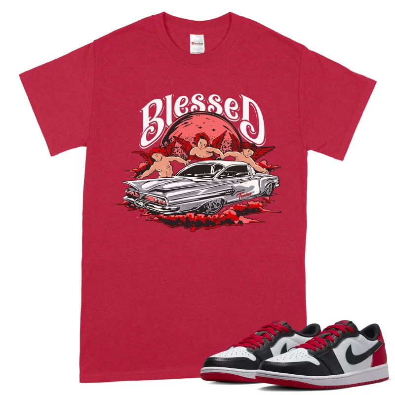 TeeVivo T-Shirt Match Air Jordan 1 Retro Low OG Black Toe Blessed – Air Jordan 1 Shirt, AJ1 Shirt