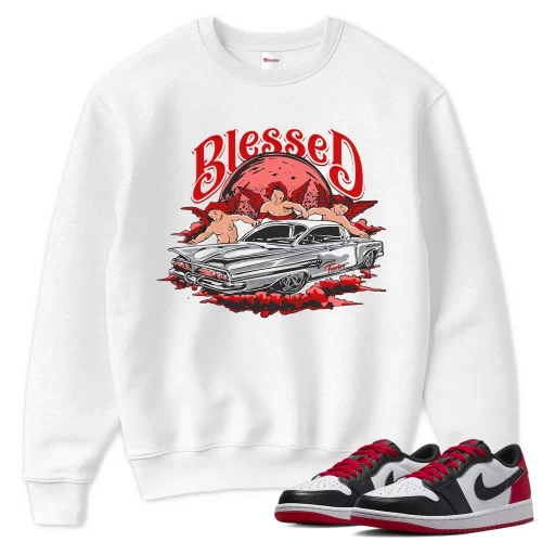 TeeVivo Sweatshirt Match Air Jordan 1 Retro Low OG Black Toe Blessed – Air Jordan 1 Sweatshirt, AJ1 Sweatshirt