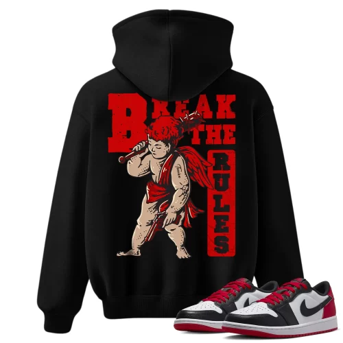 TeeVivo Hoodie Match Air Jordan 1 Retro Low OG Black Toe Break the rules – Air Jordan 1 Hoodie, AJ1 Hoodie
