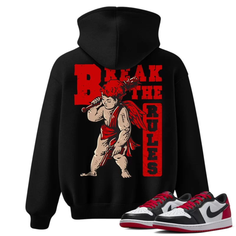 TeeVivo Hoodie Match Air Jordan 1 Retro Low OG Black Toe Break the rules – Air Jordan 1 Hoodie, AJ1 Hoodie