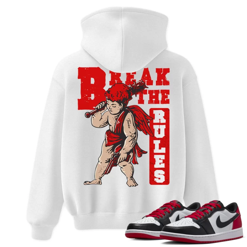 TeeVivo Hoodie Match Air Jordan 1 Retro Low OG Black Toe Break the rules – Air Jordan 1 Hoodie, AJ1 Hoodie
