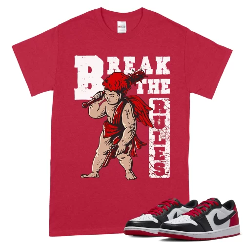 TeeVivo T-Shirt Match Air Jordan 1 Retro Low OG Black Toe Break the rules – Air Jordan 1 Shirt, AJ1 Shirt