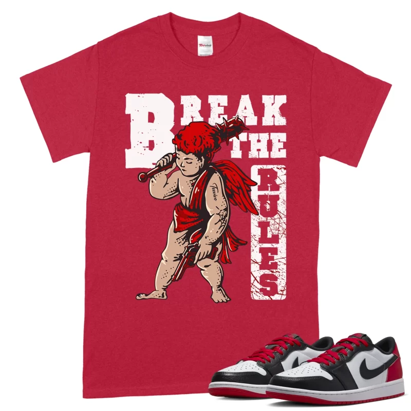 TeeVivo T-Shirt Match Air Jordan 1 Retro Low OG Black Toe Break the rules – Air Jordan 1 Shirt, AJ1 Shirt
