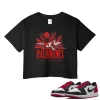 TeeVivo Crop Top Match Air Jordan 1 Retro Low OG Black Toe Burning the ground – Air Jordan 1 Crop Top, AJ1 Crop Top