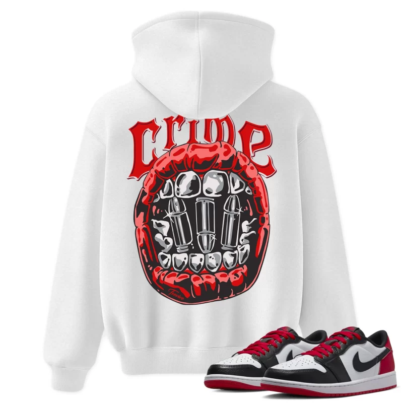 TeeVivo Hoodie Match Air Jordan 1 Retro Low OG Black Toe Crime – Air Jordan 1 Hoodie, AJ1 Hoodie