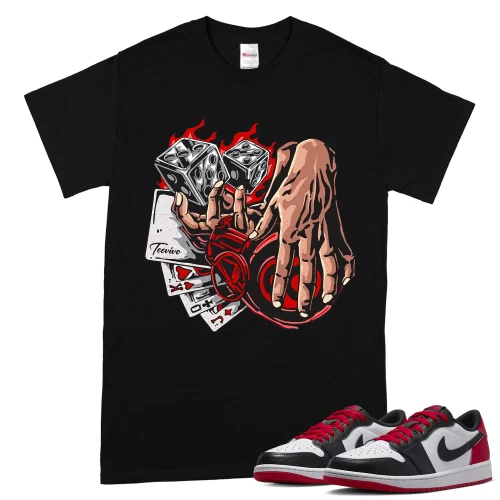 TeeVivo T-Shirt Match Air Jordan 1 Retro Low OG Black Toe Gambling – Air Jordan 1 Shirt, AJ1 Shirt