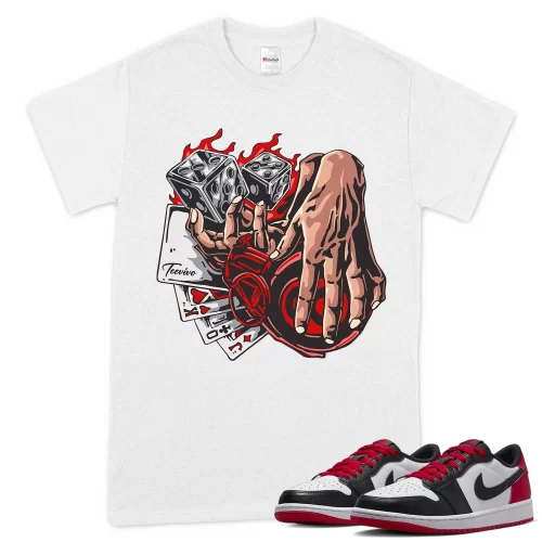 TeeVivo T-Shirt Match Air Jordan 1 Retro Low OG Black Toe Gambling – Air Jordan 1 Shirt, AJ1 Shirt