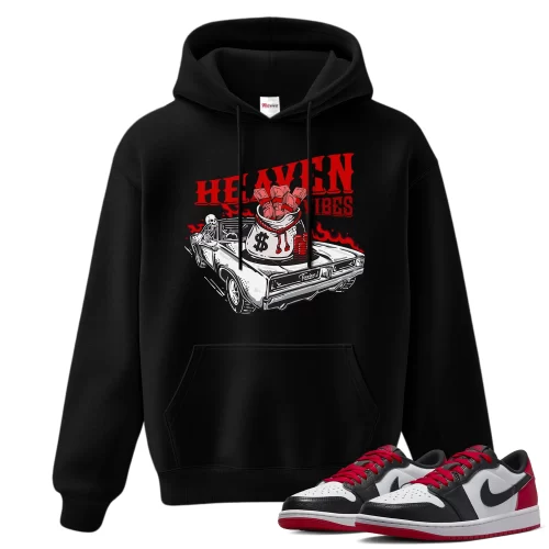 TeeVivo Hoodie Match Air Jordan 1 Retro Low OG Black Toe Heaven vibes – Air Jordan 1 Hoodie, AJ1 Hoodie