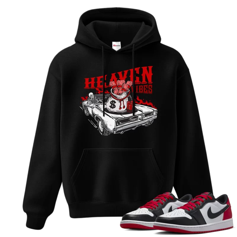 TeeVivo Hoodie Match Air Jordan 1 Retro Low OG Black Toe Heaven vibes – Air Jordan 1 Hoodie, AJ1 Hoodie