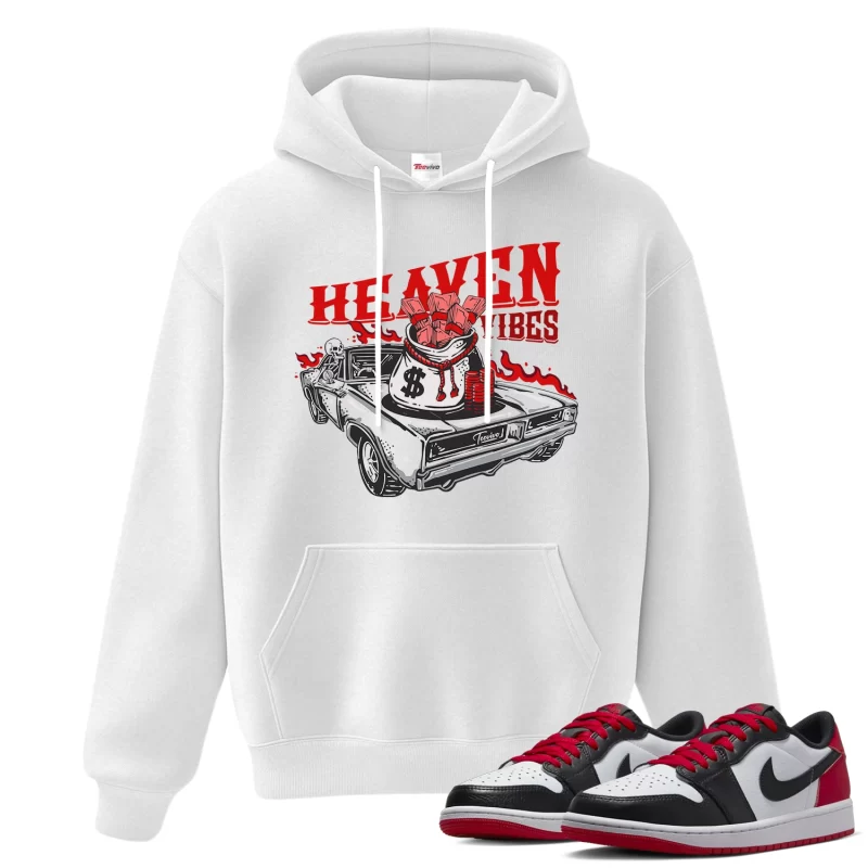 TeeVivo Hoodie Match Air Jordan 1 Retro Low OG Black Toe Heaven vibes – Air Jordan 1 Hoodie, AJ1 Hoodie