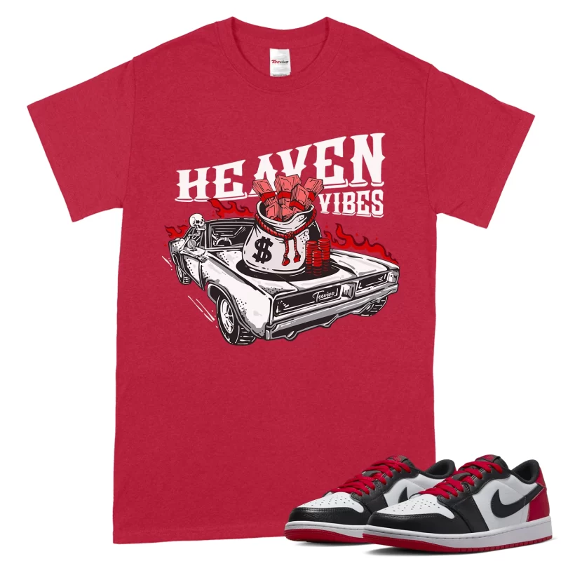 TeeVivo T-Shirt Match Air Jordan 1 Retro Low OG Black Toe Heaven vibes – Air Jordan 1 Shirt, AJ1 Shirt