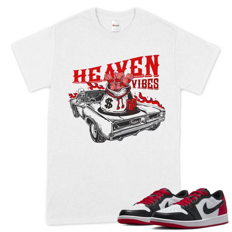 TeeVivo T-Shirt Match Air Jordan 1 Retro Low OG Black Toe Heaven vibes – Air Jordan 1 Shirt, AJ1 Shirt