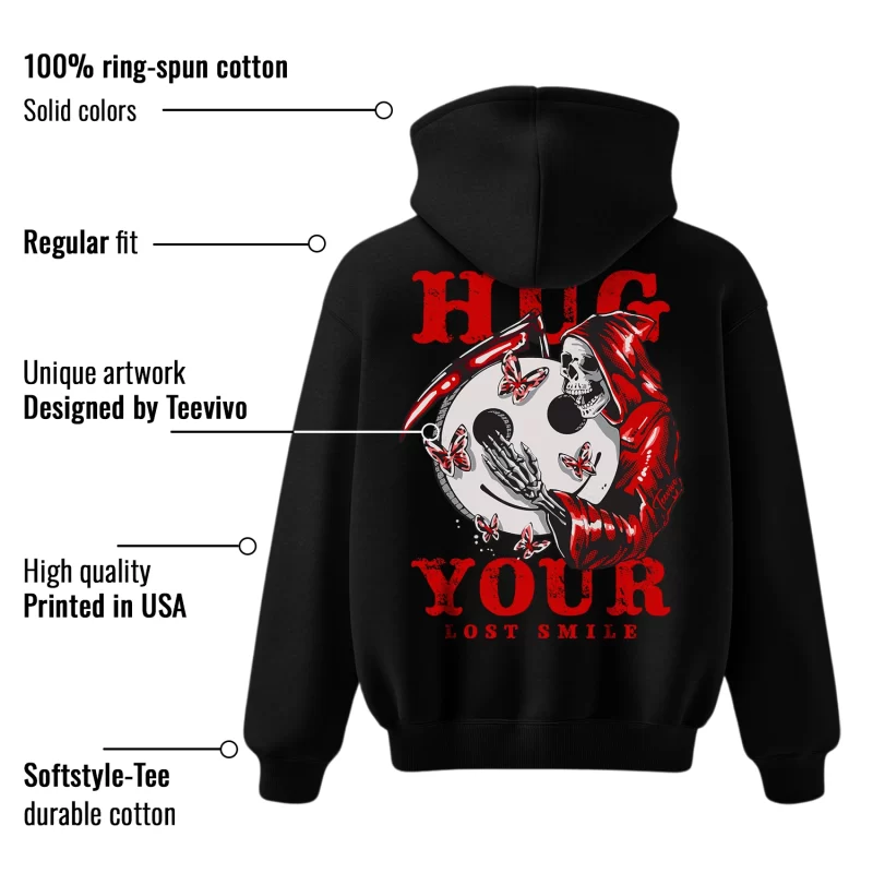 TeeVivo Hoodie Match Air Jordan 1 Retro Low OG Black Toe Hug your lost smile – Air Jordan 1 Hoodie, AJ1 Hoodie