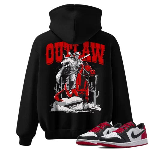 TeeVivo Hoodie Match Air Jordan 1 Retro Low OG Black Toe Outlaw – Air Jordan 1 Hoodie, AJ1 Hoodie