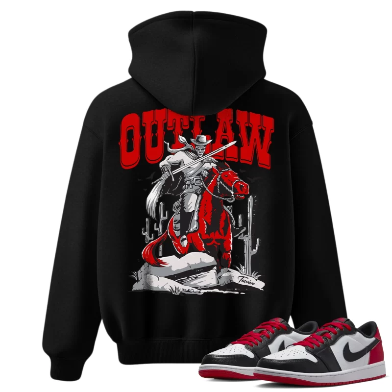 TeeVivo Hoodie Match Air Jordan 1 Retro Low OG Black Toe Outlaw – Air Jordan 1 Hoodie, AJ1 Hoodie