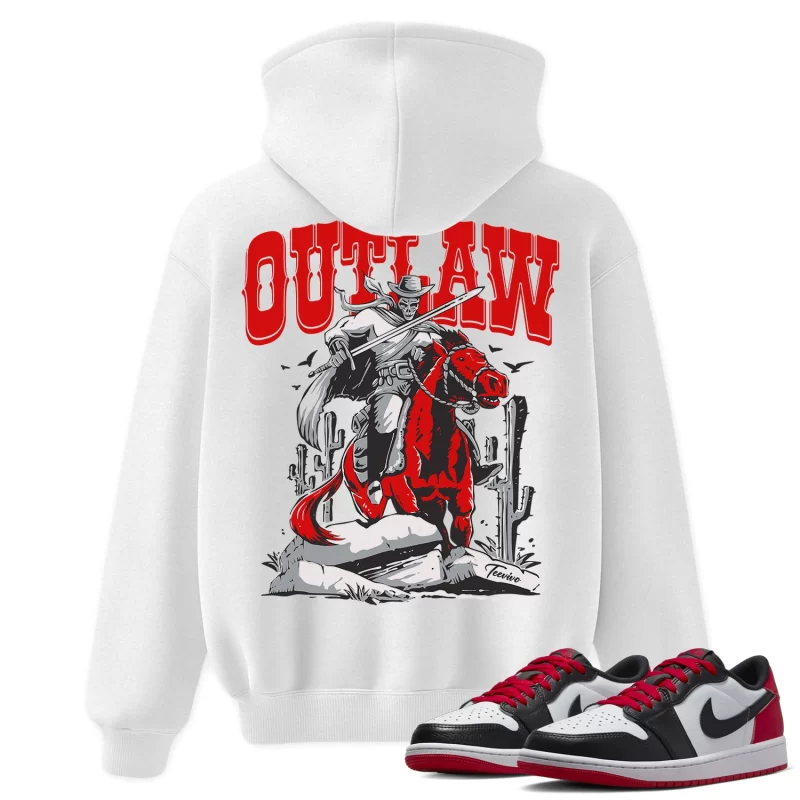 TeeVivo Hoodie Match Air Jordan 1 Retro Low OG Black Toe Outlaw – Air Jordan 1 Hoodie, AJ1 Hoodie