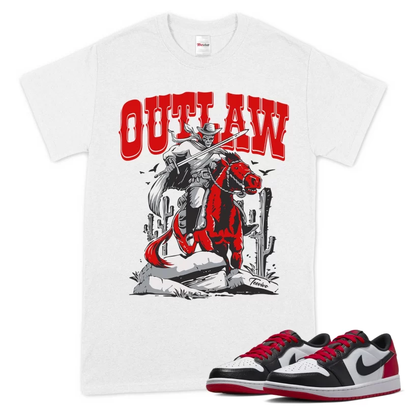 TeeVivo T-Shirt Match Air Jordan 1 Retro Low OG Black Toe Outlaw – Air Jordan 1 Shirt, AJ1 Shirt