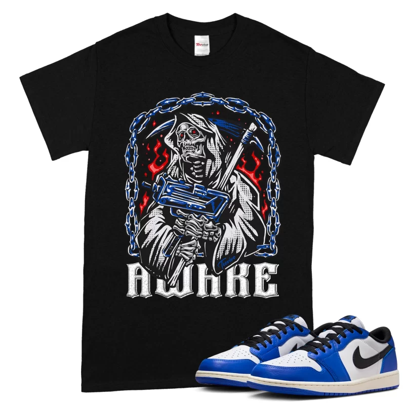 TeeVivo T-Shirt Match Air Jordan 1 Retro Low OG Game Royal Awake – Air Jordan 1 Shirt, AJ1 Shirt